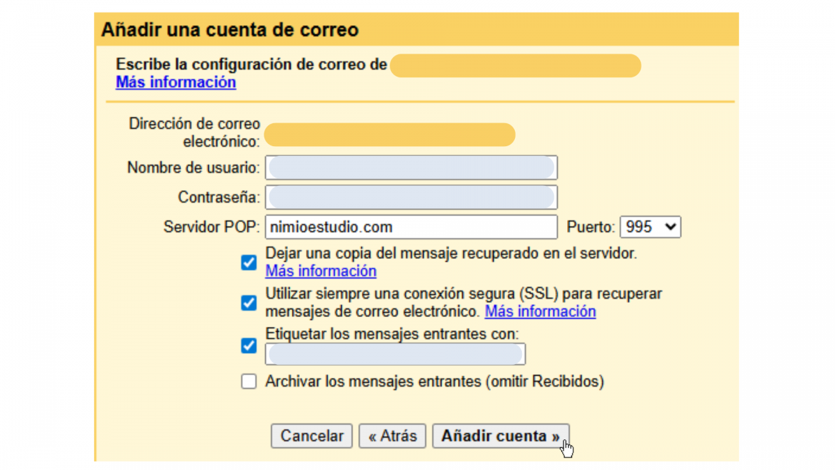 Proceso de configuración de Gmail 9