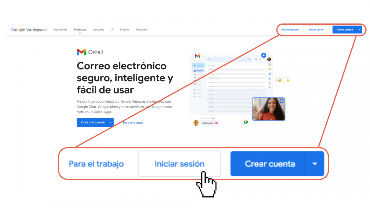 Proceso de configuración de Gmail 1